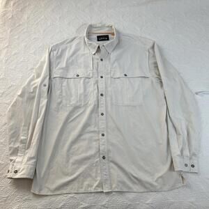 MENS ORVIS LONG SLEEVE WHITE VENTED BUTTON DOWN FISHING SHIRT SIZE XL
